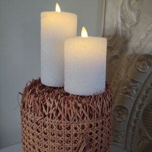 LUMINARA 🎆Candle Luminary🕯️Light SeT~ White ⚪ Crushed•Ice ~